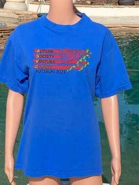 Autism Everyday Heroes Tee Women’s Blue Short Sleeve Graphics